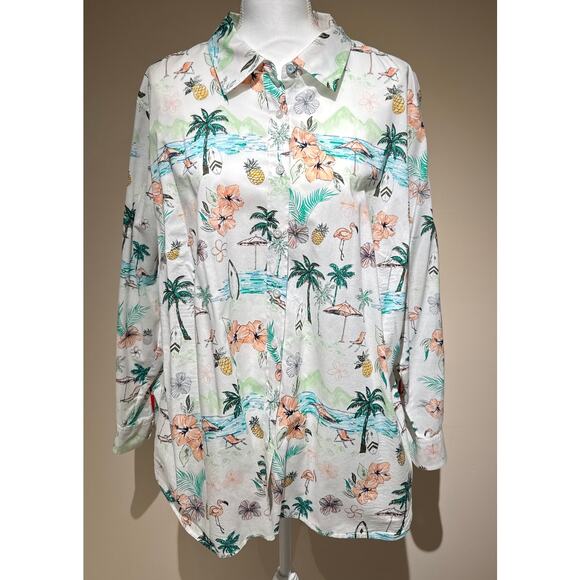 Talbots Tops - Talbots 100% Cotton Long Sleeve Button Down Shirt 2X